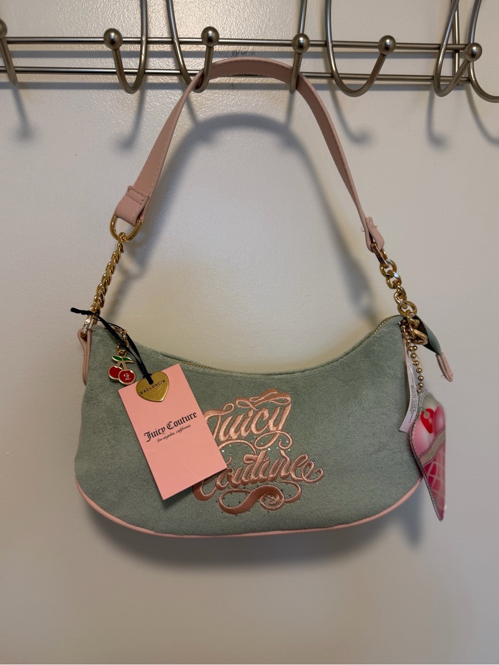 Juicy Couture sage green SUGAR RUSH shoulder bag Y2K brand new with tags rare